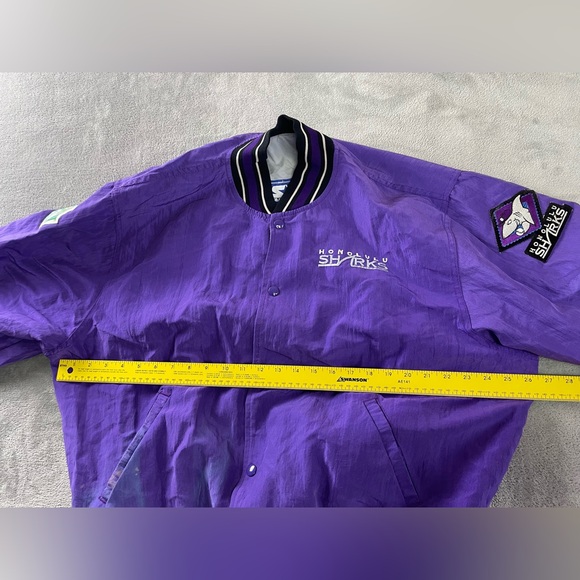 Vintage Honolulu Sharks Starter Hawaii 90s Winter Baseball Snap Jacket Mens XL - Picture 11 of 16